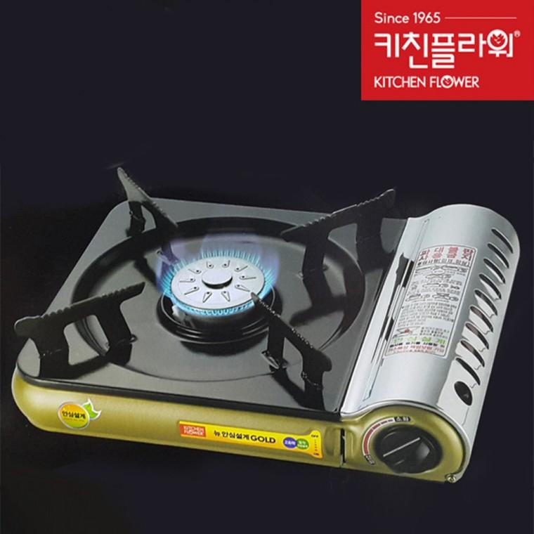 키친플라워 골드 조리용 가스레인지가스랜지 가스렌지 가스버너 레인지 캠핑용품