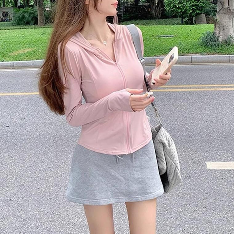 자외선차단 아이스실크 후드점퍼집업트레이닝 바람막이 UV차단 집업