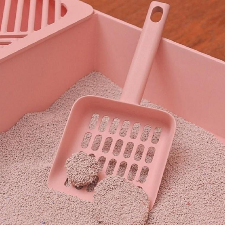 고양이 파스텔 모래삽 화장실삽 반려 넓은사이즈 넘김방지 보관거치대