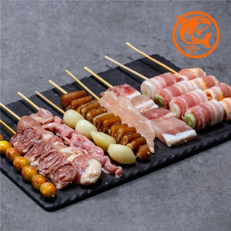 바베큐 그릴 플래터 간편식 바베큐 꼬치 모듬 바베큐 간편식 400g