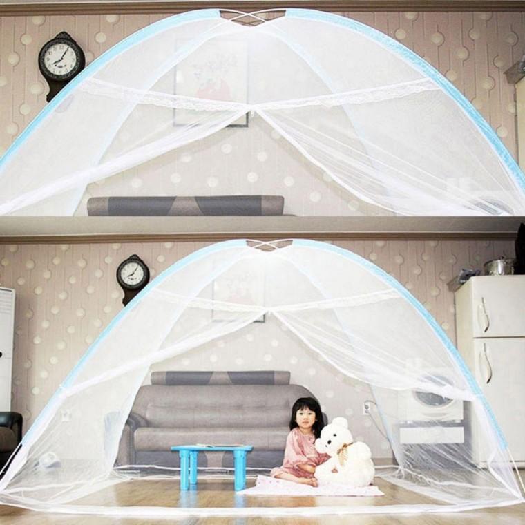3초 간단 설치 원터치 돔형구조 지퍼 200X200 모기장