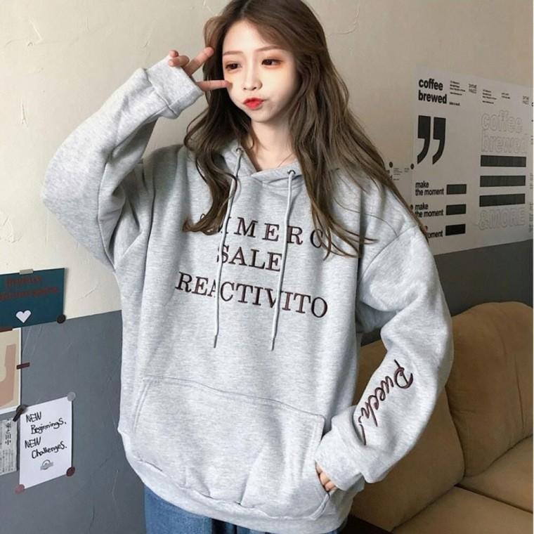 루즈핏 캐주얼룩 여자캐주얼티셔츠 기모안감 겨울티셔츠 긴팔후드티 케주얼룩