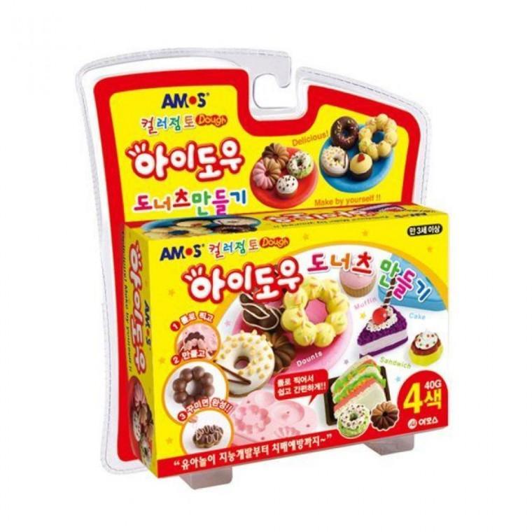 만들기 미니어 도너츠 컬러점토 40g 아이도우 4색세트