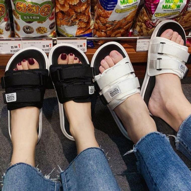 남녀공용 찍찍이 패션 슬리퍼 -