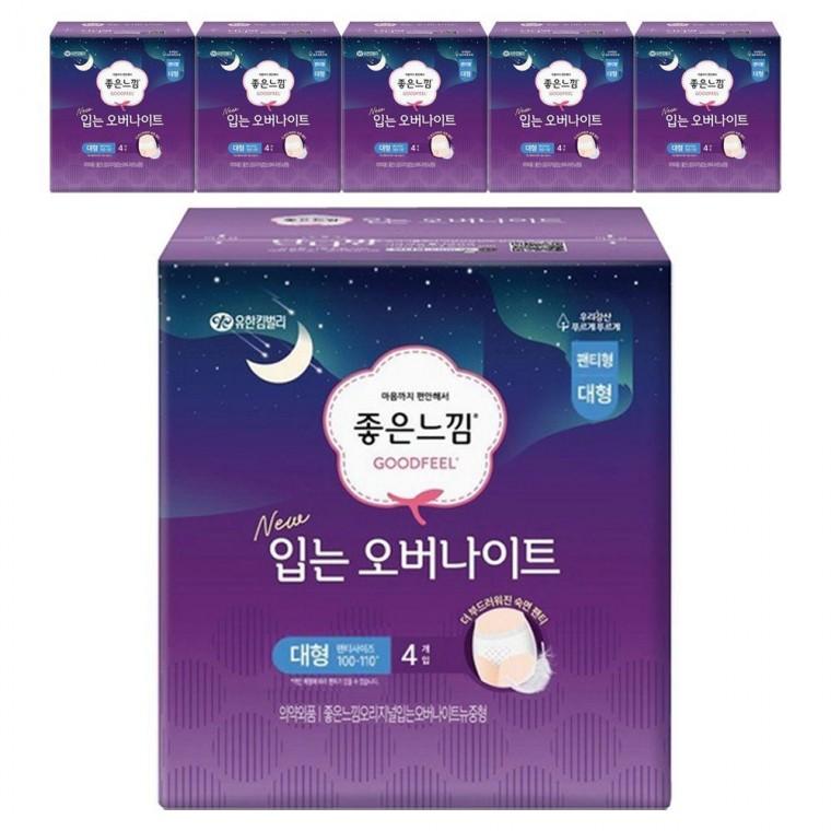 좋은느낌 입는 오버나이트 대형 4입x6팩
