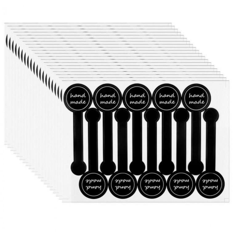 S810 메이드 핸드 200pcs 20장 스티커 블랙 포장 밀봉