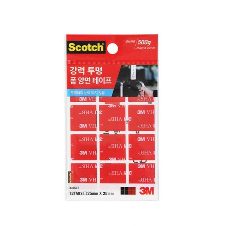 투명 3M (2.5x2.5) 양면테이프 325CT 폼 스카치 강력