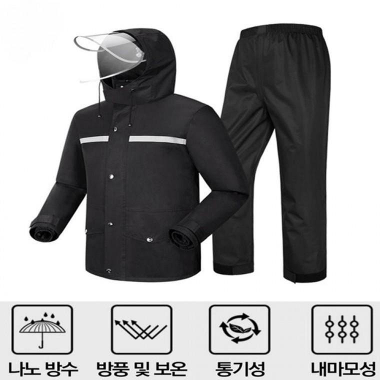 상하의세트 완벽방수 비옷 등산 배달 블랙 낚시 우비