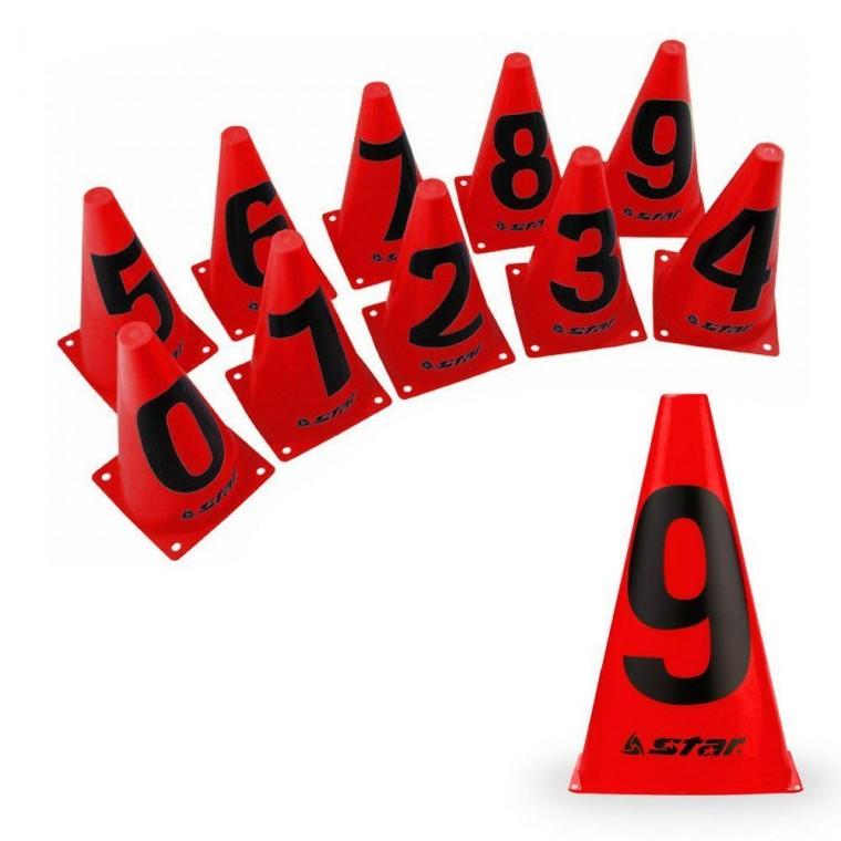 숫자 칼라콘 10개입 0-9까지 SA306C-04 레드 1세트