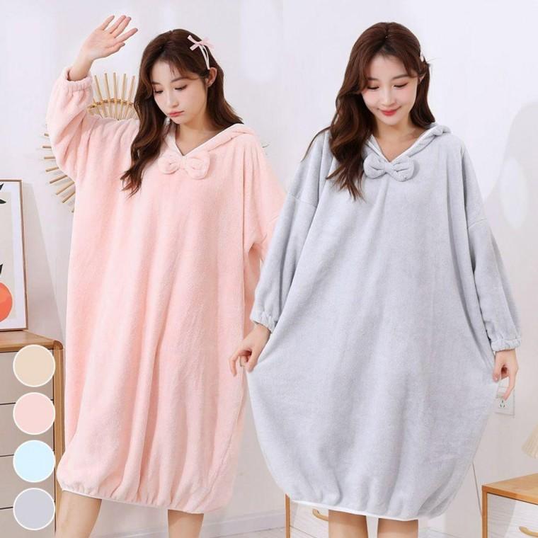 목욕가운 물놀이 목욕 샤워가운 후드 가운 여성 청소년 비치 입는