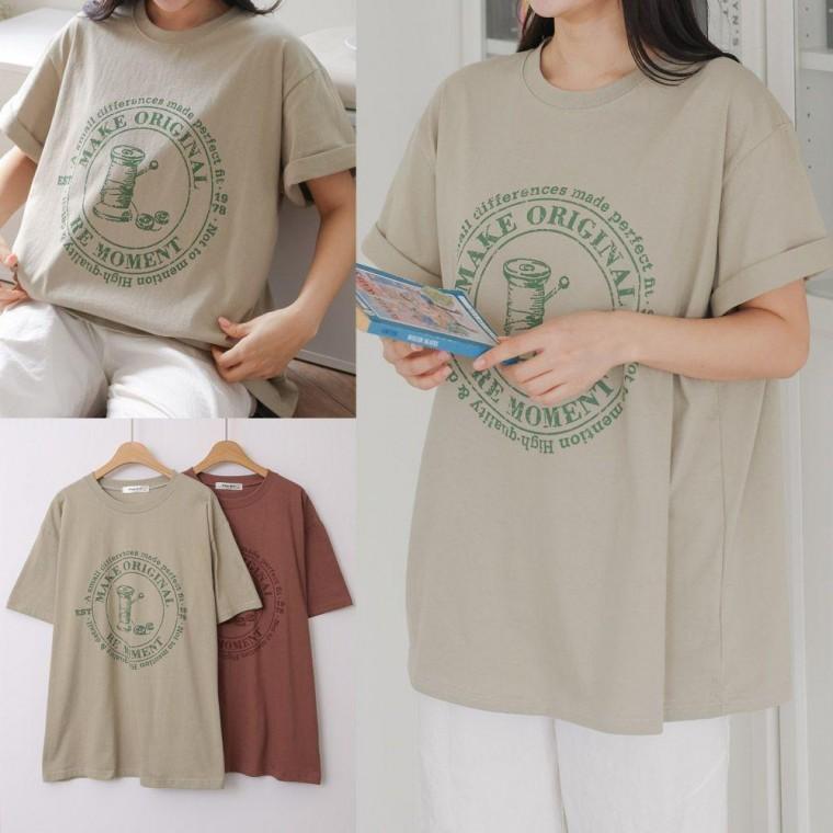 504U374 몰리심플나염이지반팔티