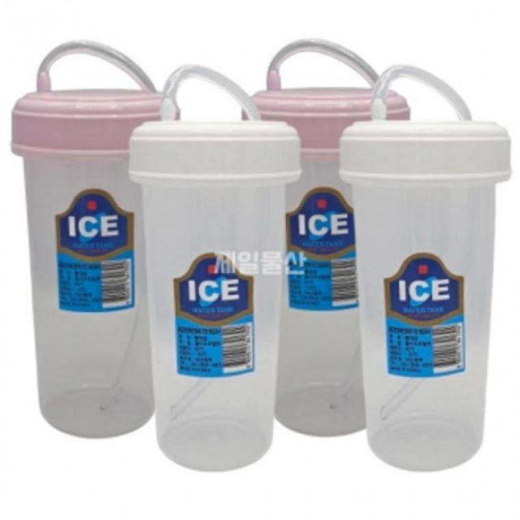300ml 4개 편리한 플라스틱 빨대컵 다회용