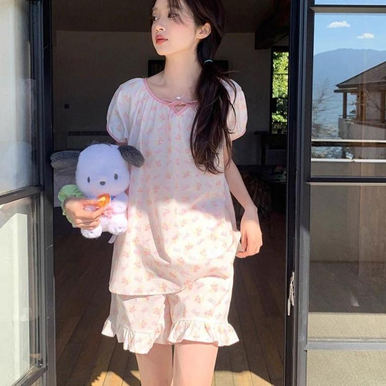 여자잠옷 실크잠옷 여름잠옷 여성스런 반팔잠옷 프릴 홈웨어 시원한소재