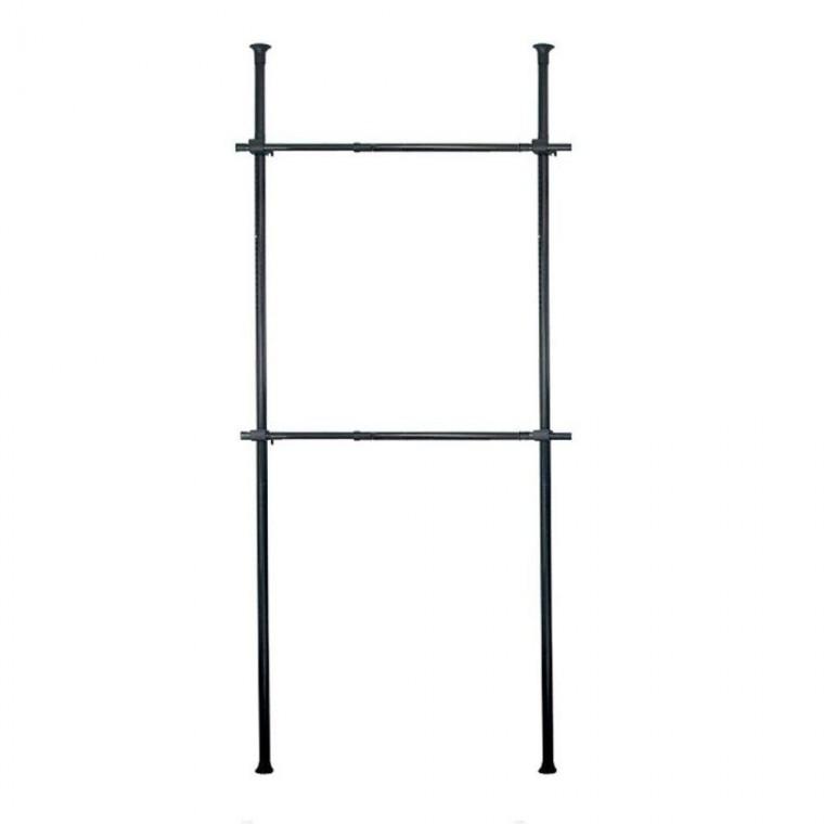 블랙 옷걸이 드레스룸 2단 기둥 행거 행거 280cm