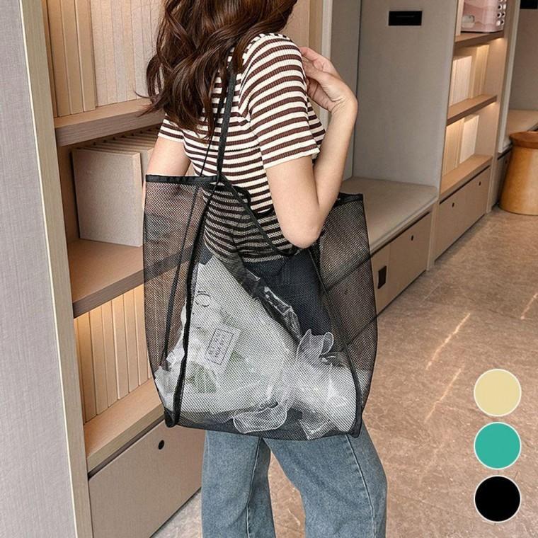 여름가방 망사 비치백 물놀이 수영장 메쉬 숄더백 물빠짐