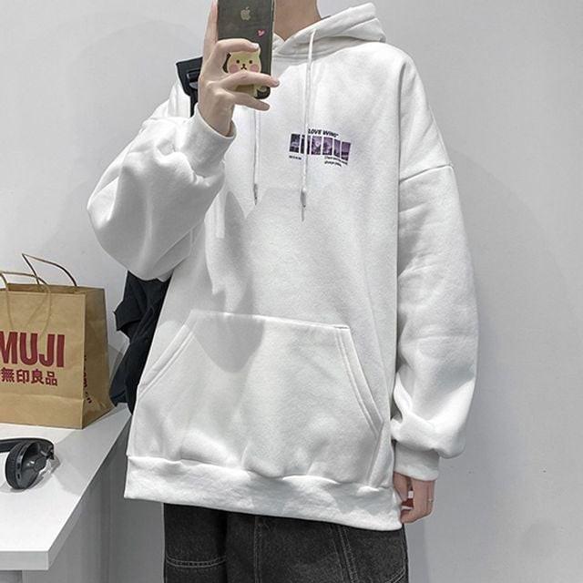 캐주얼후드티 캐주얼 후드티셔츠 기모 프린팅 가을후드티 봄가을후드티