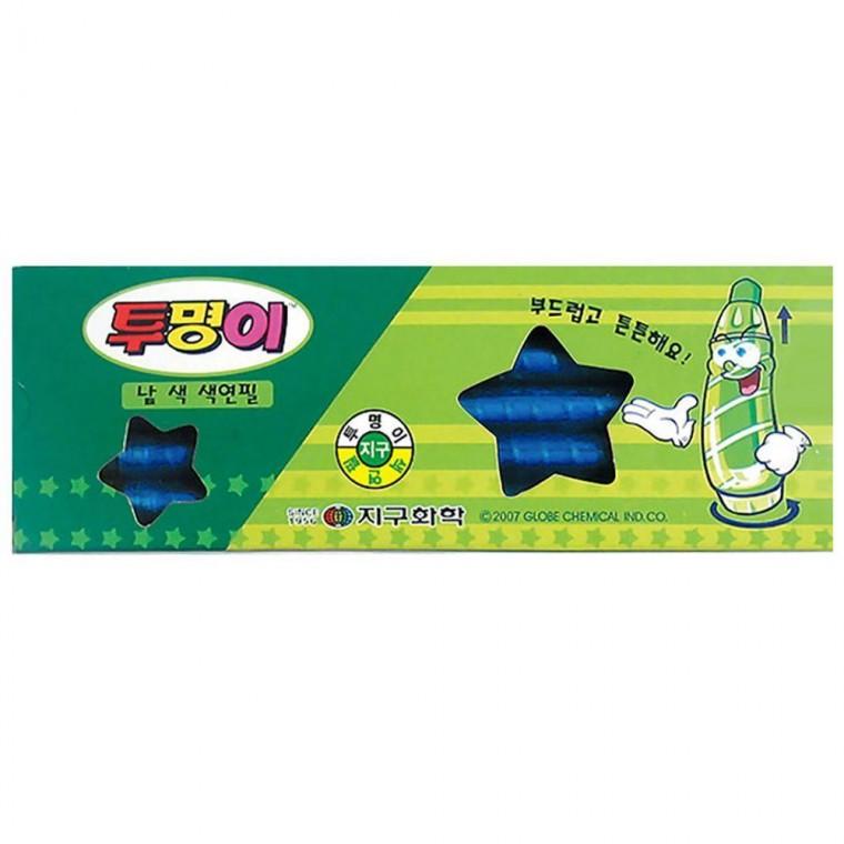 낱색 색연필 투명이 1다스 파랑 12자루 지구화학