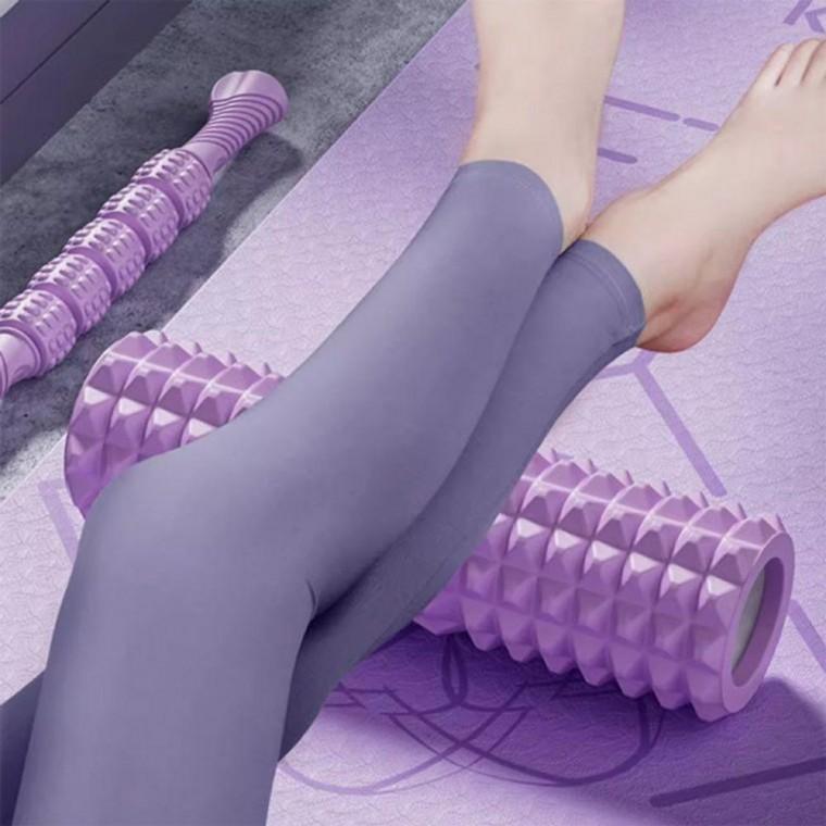 종아리 요가 마사지 폼롤러 EVA 종아리 퍼플 필라테스