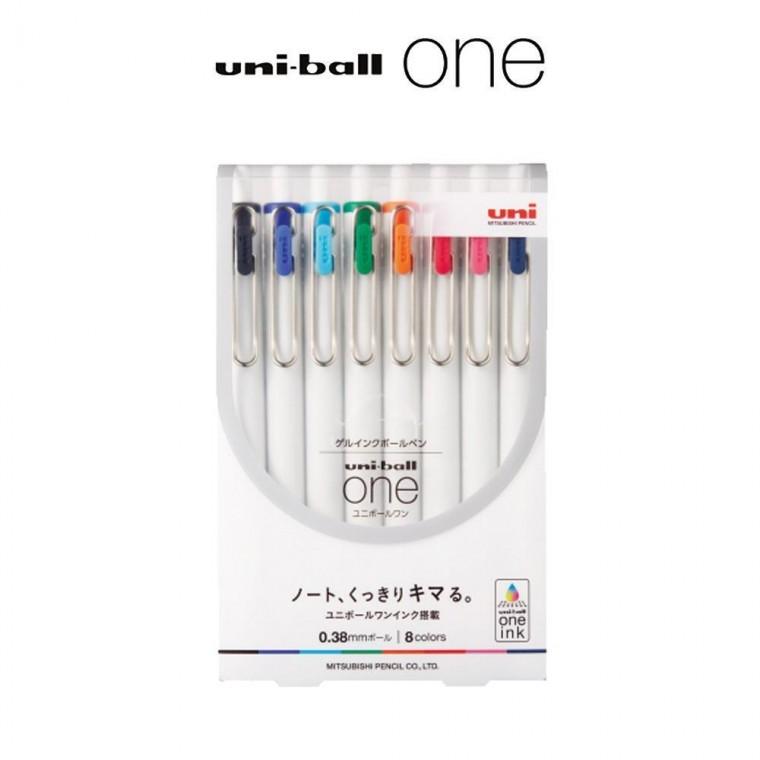 원 유니 UMN-S-38 0.38mm 8C 유니볼 셋트 8색