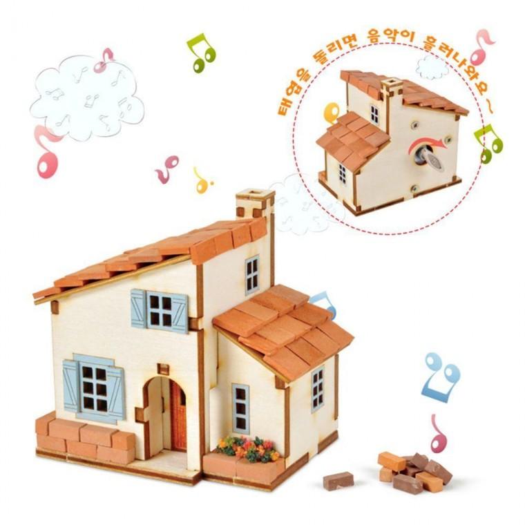 YM951 DIY 스페인풍 만들기 태엽오르골 집