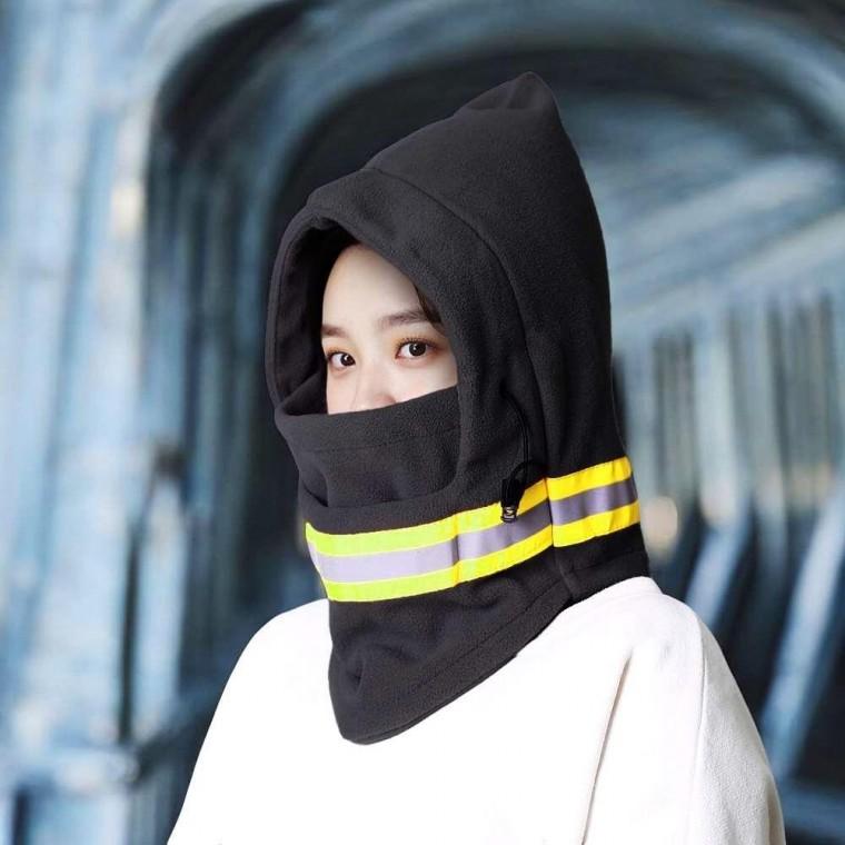 반사띠 스노우보드 사이클 런닝 안전 바라클라바 블랙