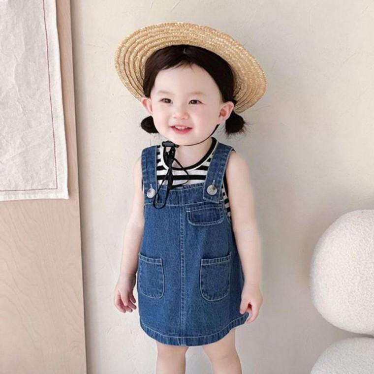 데님포켓 205123 아동ST나시청멜빵치마세트