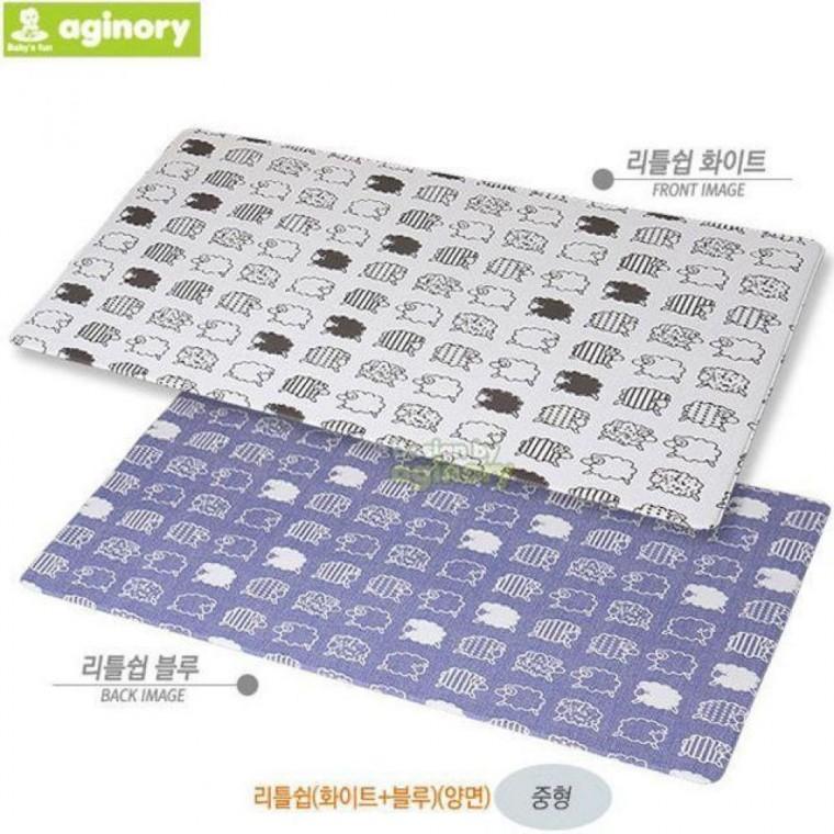 화이트 놀이방매트 아기노리 양면 블루 리틀쉽 중형