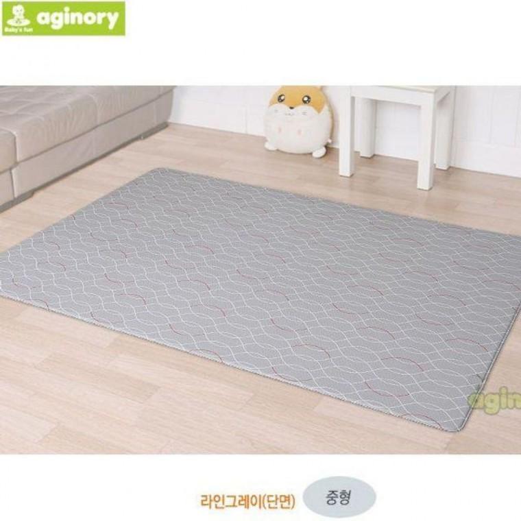 디자인홈매트 단면 중형 아기노리 라인그레이