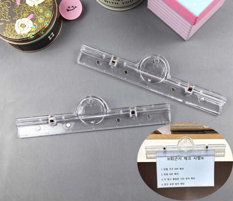 sDD A4자석 아크릴 집게 문서 서류 홀더 20cm 1P