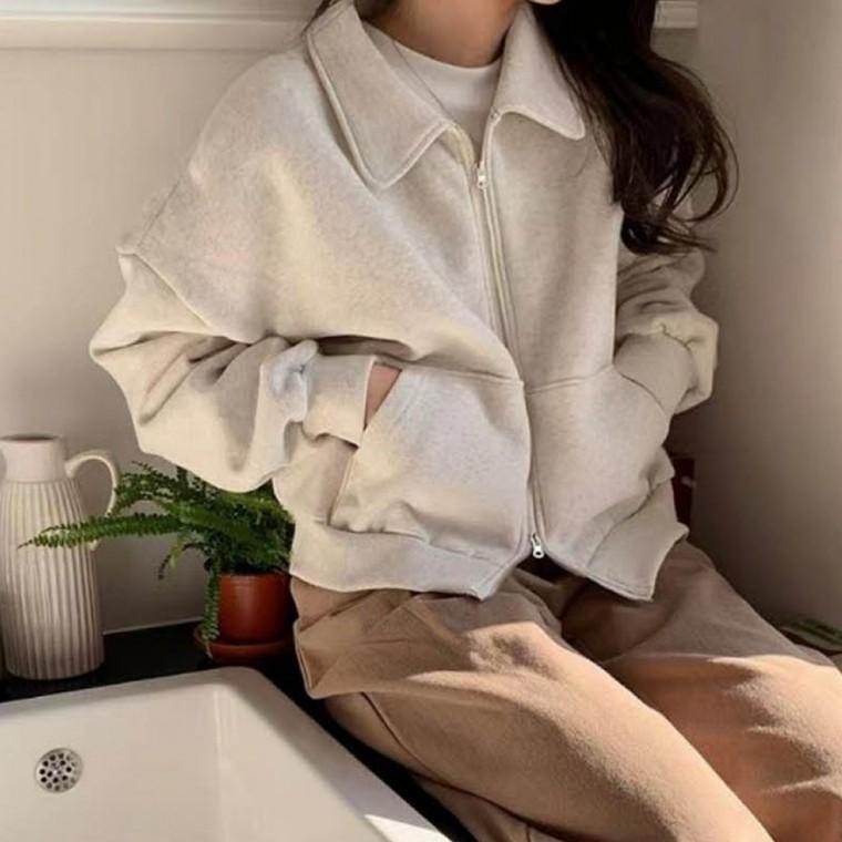 점퍼 카라 겨울재킷 아우터 캐주얼재킷 봄가을에 여성 캐주얼한 데일리재킷