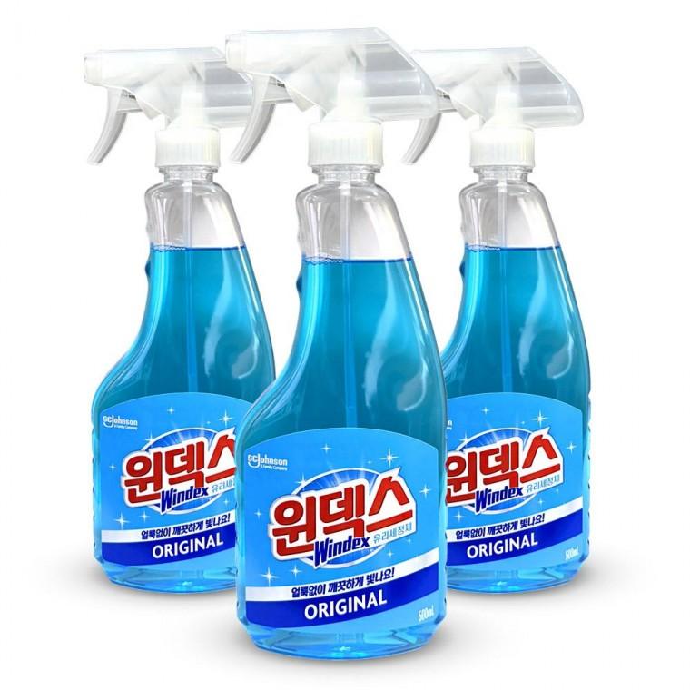 윈덱스 유리 세정제 오리지널 자동차 창문 500ml 3개