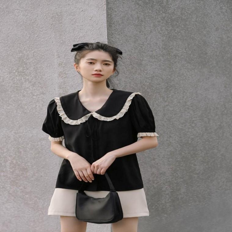 카라블라우스 봄가을 캐주얼블라우스 레이스 카라 캐주얼 러블리 데이트룩 리본 데일리 여성 블라우스