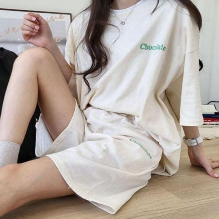 여성반팔셋업 러블리캐주얼반팔반바지세트 베이지 추리닝 반팔 셋업 캐주얼룩 세트 반바지 트레이닝복