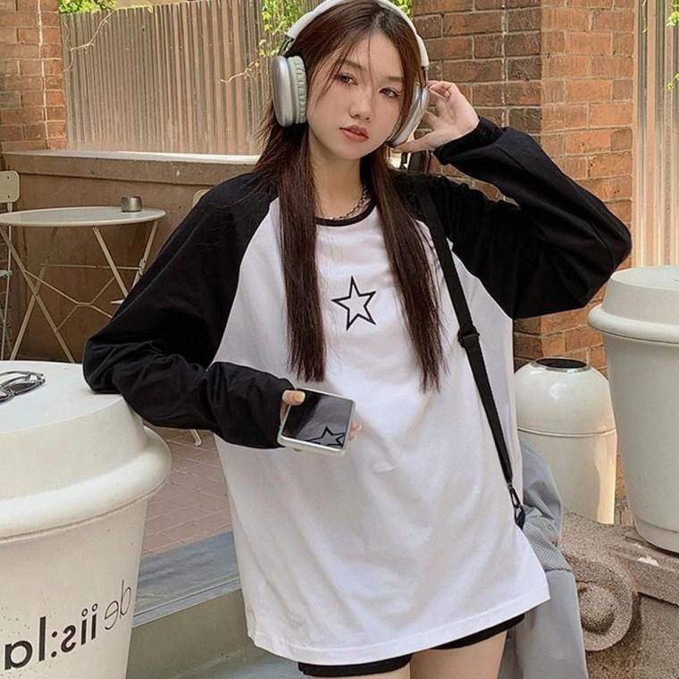 오버핏 나그랑 여성 롱슬리브티 캐주얼 티셔츠 캐주얼티셔츠 나그랑티 여성의류 긴팔티