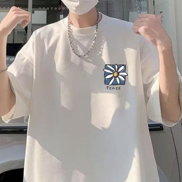 남성 반팔 티셔츠 레터링 백프린팅 루즈핏 캐주얼 스트릿 데일리 반팔티 여름 캐주얼티