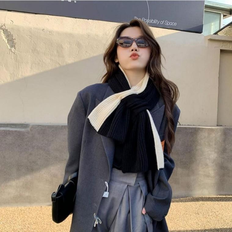 목도리 캐시미어숄 겨울데일리패션 투톤 캐쥬얼머플러 쁘띠머플러 캐주얼디자인