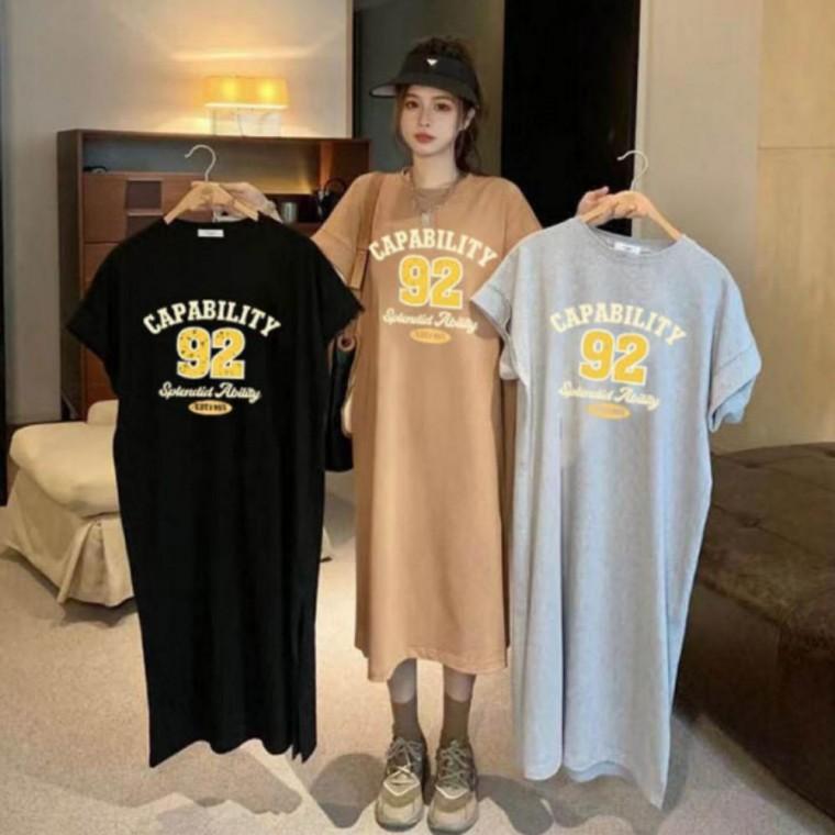 캐쥬얼원피스룩 치마 오버핏 여름 데일리 롱티셔츠원피스 홈웨어 원피스 캐주얼룩 여성 반팔