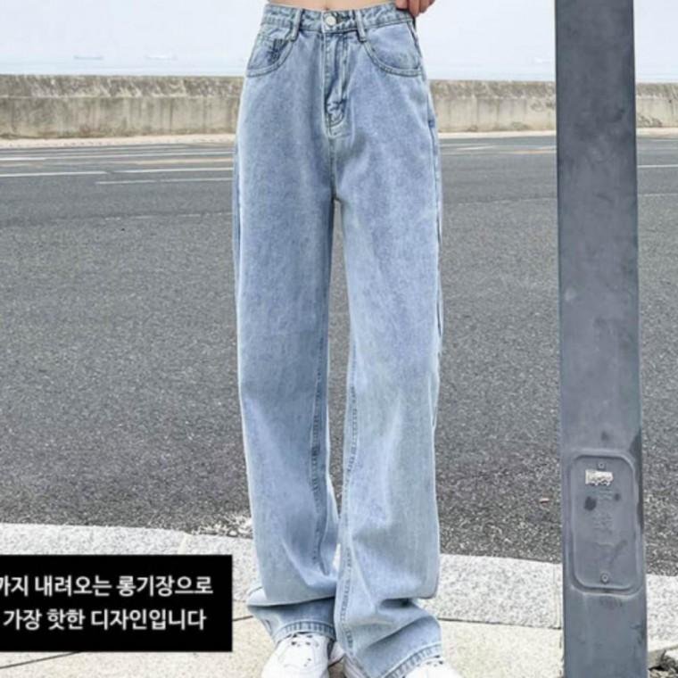 유니크 와이드 롱 남여공용 데님팬츠 남여공용 와이드 연데님팬츠 유니크