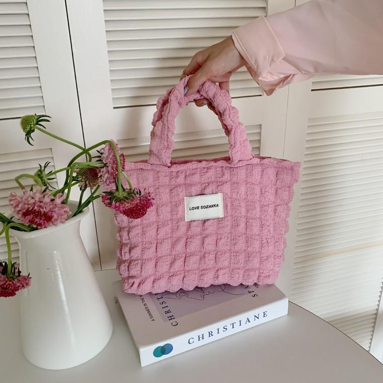 주름 여성 소자카 캐주얼백 대학생 숄더에코 피크닉 가벼운백 토트백