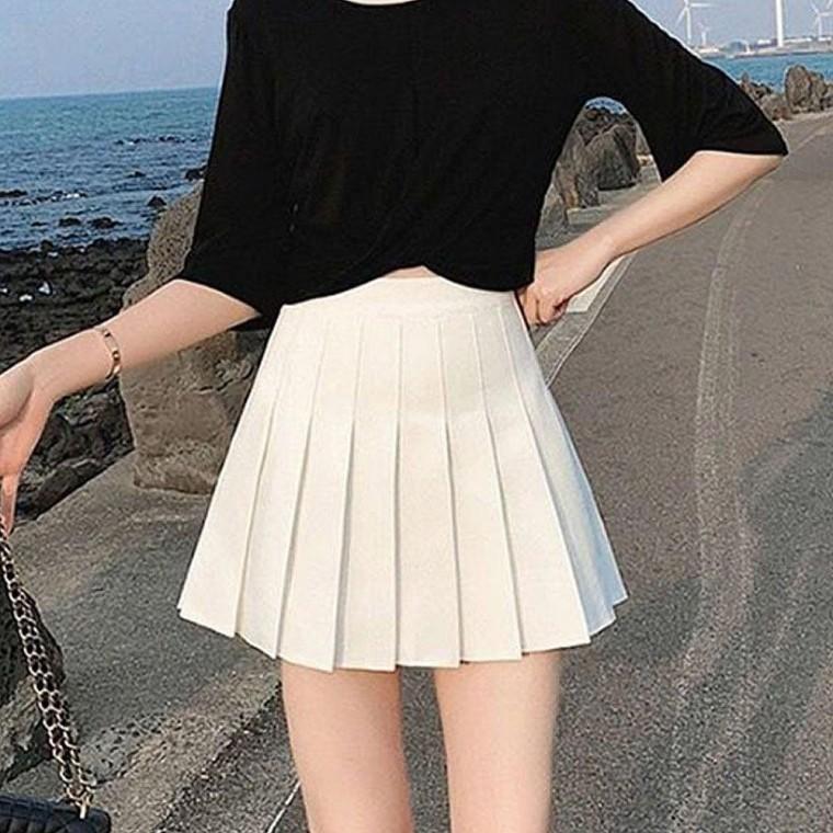 여성 플 데일리핏 A라인 미니 주름 스커트 캐주얼 코디