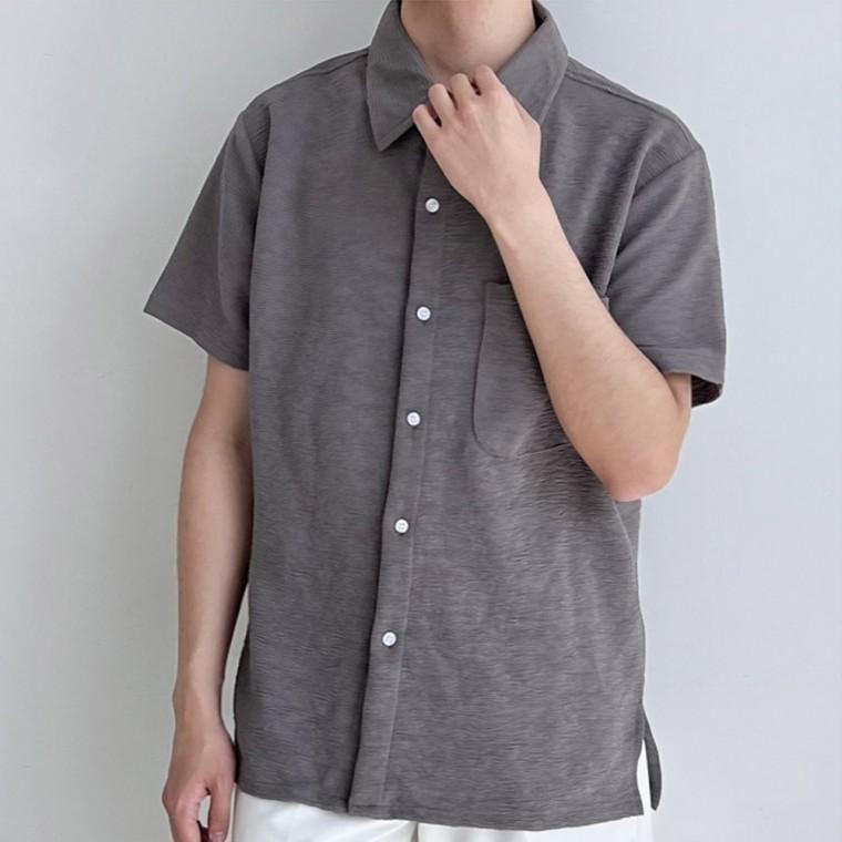 반팔 남방 셔츠 남자 남성 여름 기본 베이직 데일리 캐주얼 일상 휴양지 여행 심플 물놀이 워터파크