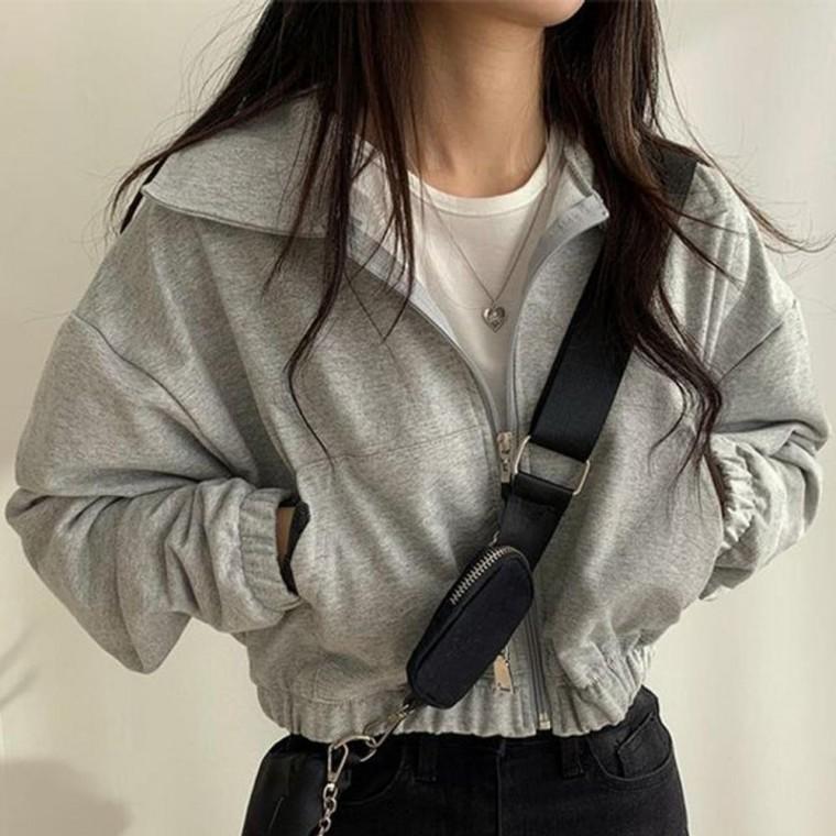 여성 트렌디 디테일 자켓 여자 넥카라 디자인 크롭 크롭자켓 캐주얼아우터