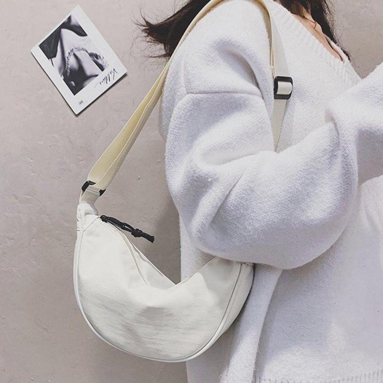 캐주얼 여행 학생 나일론 데일리 크로스백 가방 white 핸드폰 여행용 휴대폰 여성