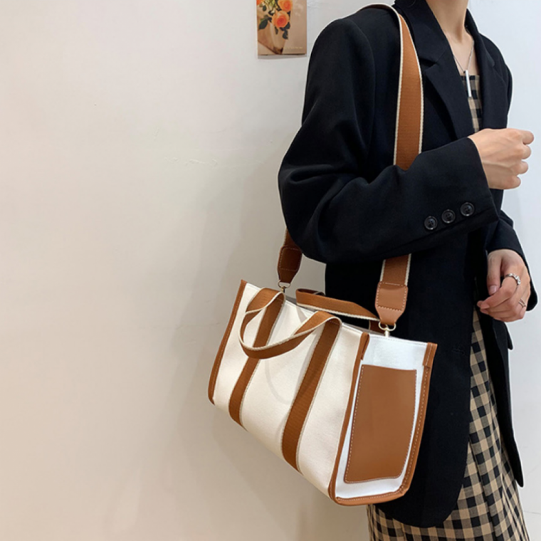 빅스퀘어 캔버스 에코백 크로스 숄더 토드백 편안한 캐주얼 데일리 가방