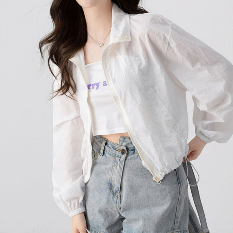 경량 세미크롭 바람막이 점퍼 캐주얼 스포츠웨어