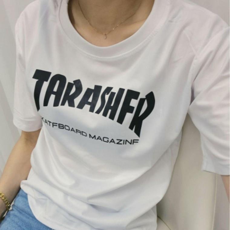 레터링 여자 트렌디 반팔티 1P 여름 캐주얼 티셔츠