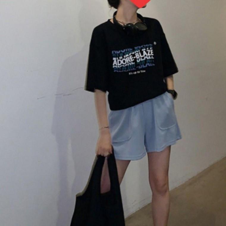 캐주얼 여자 밴딩 반바지 1P 군살 커버 팬츠 여유핏