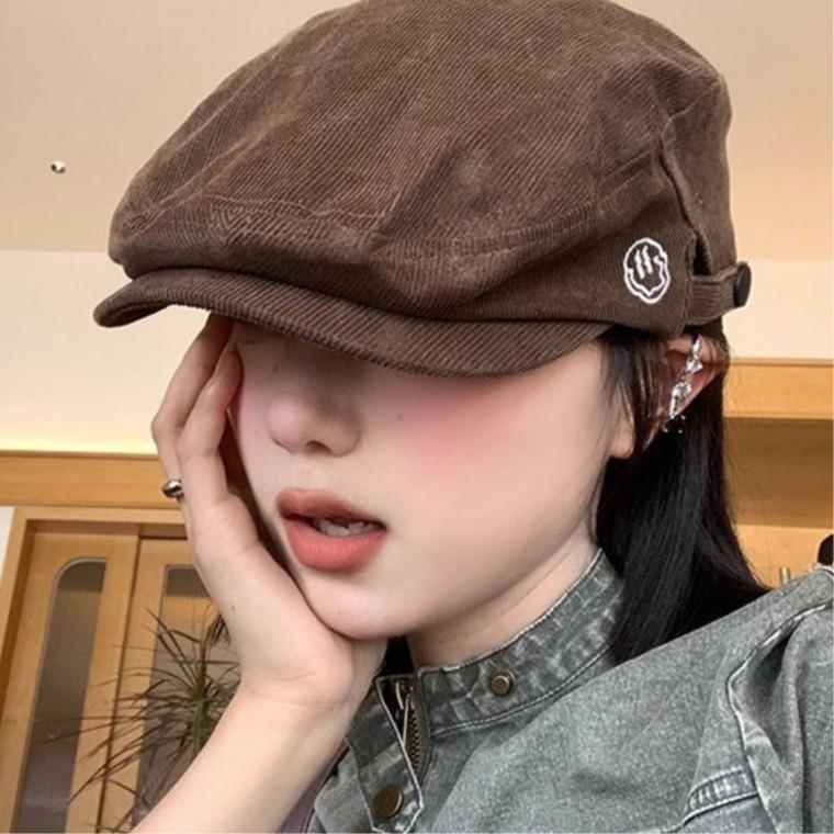 챙짧은모자 코듀로이 카페 바리스타모자 개성있는디자인 캐주얼헌팅캡 베레모자 헌팅캡모자 무난한 빵모자