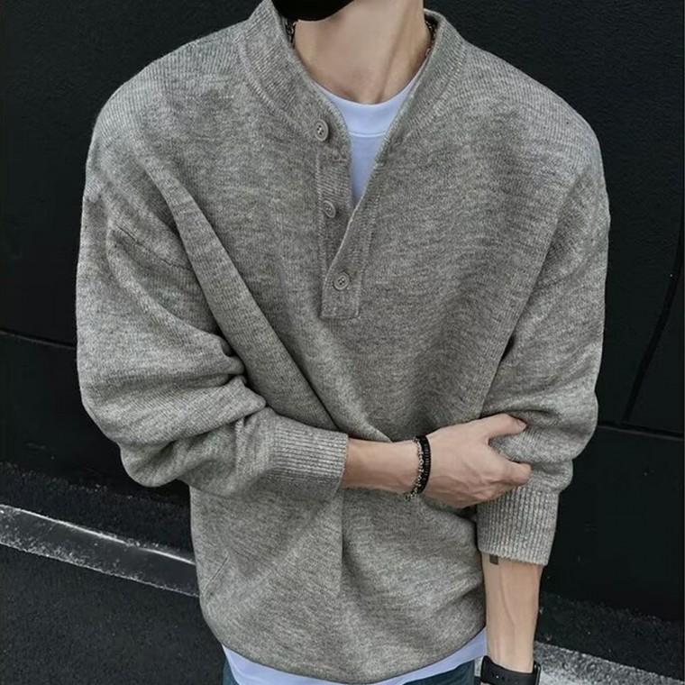 MFNC050200 - 남성 헨리넥 데일리 캐주얼 니트 스웨터