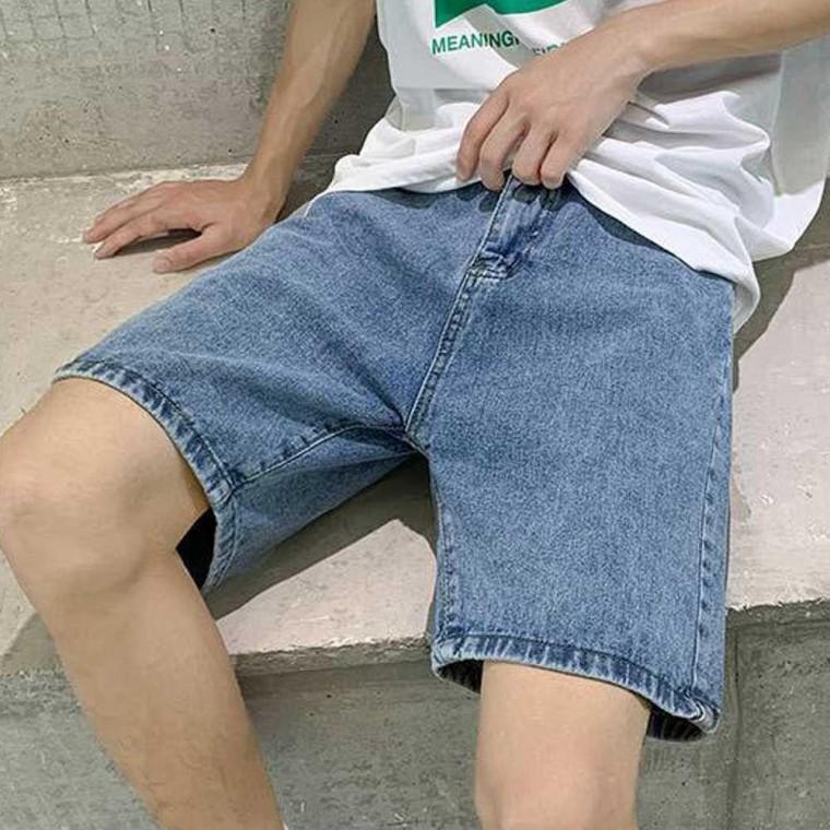 남성 데님 팬츠 와이드핏 청 반바지 캐주얼 베이직 기본템 바지